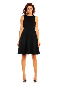 Black Cut Out Back Dress with Button Stud