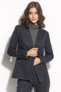 Green Checkered Stunning Single Breasted Coat