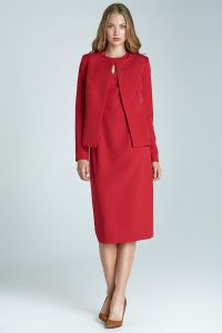 Elegant Red Jacket with Button Closure