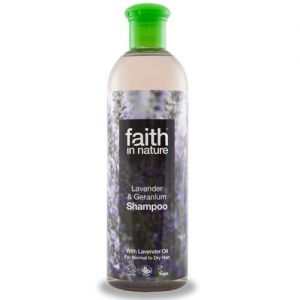 Organiczny szampon do włosów z lawendą i pelargonią 400ml Faith In Nature