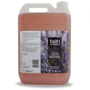 Organiczny płyn do mycia rąk z lawendą i pelargonią, 5 litrów - Faith In Nature