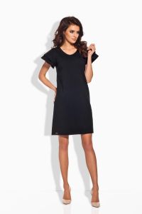 Black dress with layered Fan sleeves