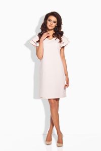Powder Pink Dress With Layered Fan Sleeves