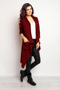Maroon Cape with waterfall neckline