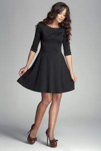 Black Giggly Fashion Flared Skirt Dress