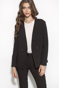 Black Stunning Single Breasted Button Office Coat