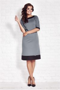 Blue Shift Dress with Contrast Edges