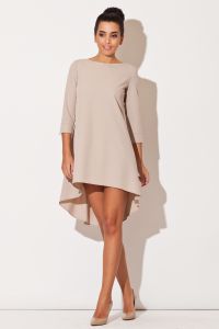 Brown Elegant Irregular Hem Salsa Dress