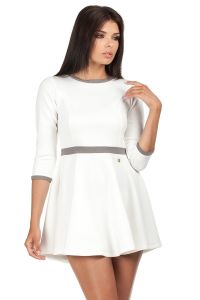 Ecru Retro Style A-line Mini Dress