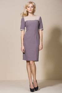 Mocca Seam Shift Dress with Back Slit