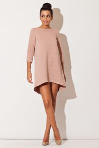 Pink Quilted Winter Fall Loose Dress