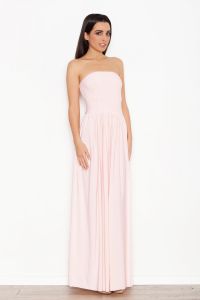 Pink Bandeau Maxi Dress with Side Slit