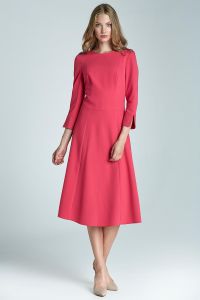 Pink All Beauty Sophisticated Skater Midi Dress