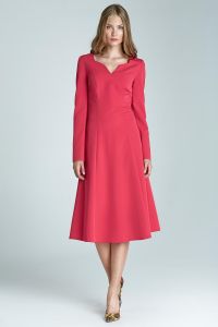 Pink Dovey Neckline A-line Chic Dress