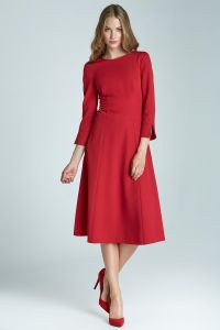 Red All Beauty Sophisticated Skater Midi Dress