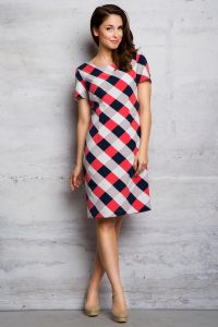 Pink Checkered Board Pattern Classic Dress