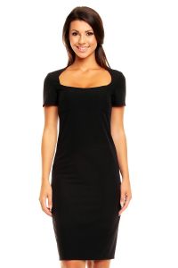 Black Deep Neckline Pin-up Pencil Dress