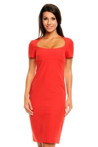 Red Deep Neckline Pin-up Pencil Dress