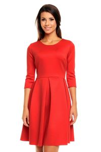 Red Modern Cut Skater Knee Length Dress