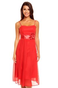 Red Sweet Sling Prom Dress with Stunning Waistband