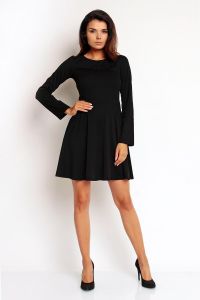 Black Short Dress with Pleated Skirt