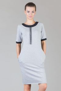 Monochrome Grey Tunic with Side Pockets