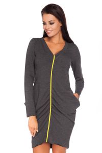 Grey-Yellow Elastic Seam Dress