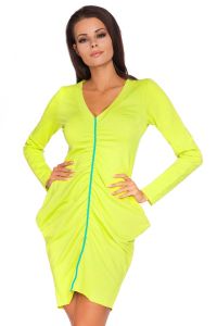 Lime-Green Elastic Seam Dress