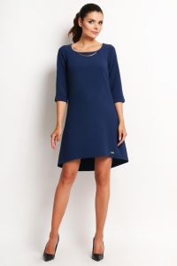 Blue Asymmetrical Flippy Dress with 3 Sleeves
