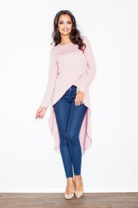 Dippy Hem Pink Dress with Cross Over Front