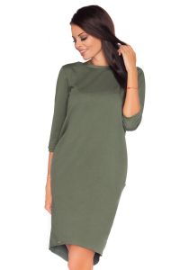 Green Shift Dress with Back-Tied Neckline