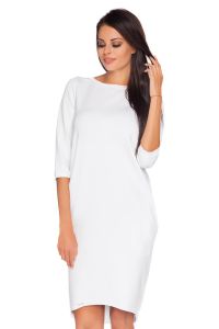 White Shift Dress with Back-Tied Neckline