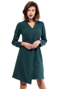 Green Wrap Around Asymmetrical Dress