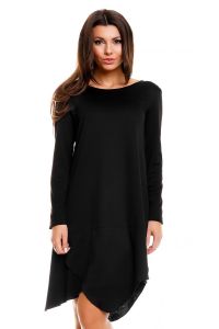 Black Overlap Shift Dress