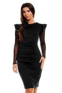 Black Sheath Dress with Perky Shoulders