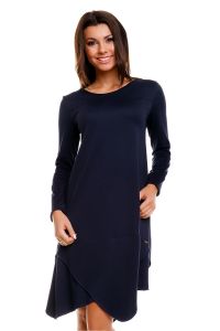 Dark Blue Overlap Shift Dress