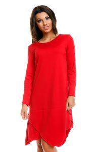 Red Overlap Shift Dress