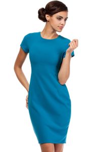 Turquoise Pencil Dress With Back Cutout