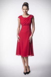 Red Pretty Elegance Prom Midi Dress