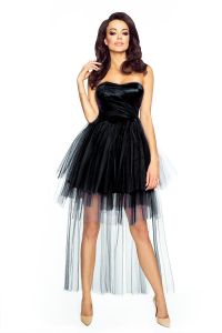 Black Bandeau Prom Lace Dress