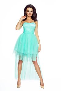 Mint Bandeau Prom Lace Dress