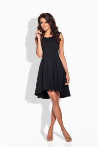 Black asymmetrical pleated sleeveless dress