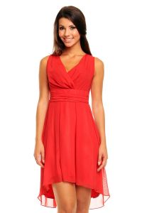 Red Sassy Ruched Top Petite Dress