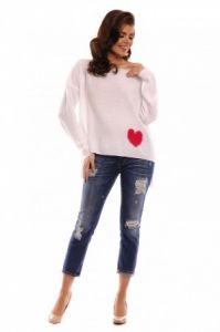 Heart biały sweter