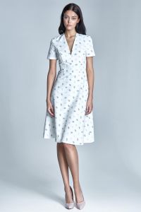 Off white midi dress with seam bodice