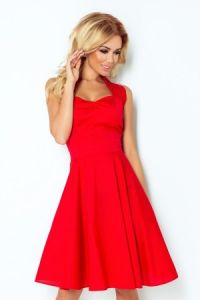 30-18 Rockabilly pin up sukienka - czerwona - Z GUZIKAMI