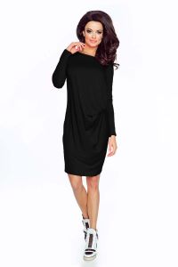 Black  drape dress with long sleeves