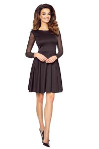 Elegant black dress with lace long sleeves