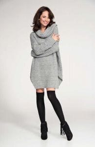 Grey long sweater with slits