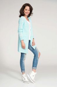 Mint green sweater with defined ends
